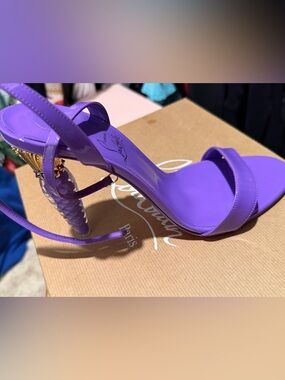 Christian Louboutin Violet Patent Sculptural-Heel Sandal